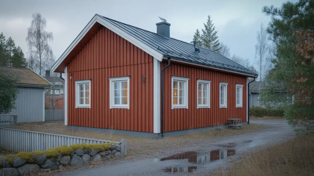 fasadbyte till ny tr panel med m lning i v rsta gr dinge